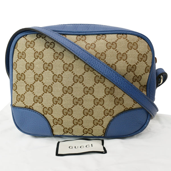 GUCCI Bree GG Canvas Leather Crossbody Bag Beige 449413