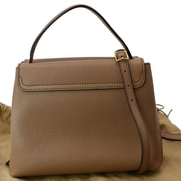 BURBERRY Medium Grainy House Check Leather Tote Shoulder Bag Dark Sand