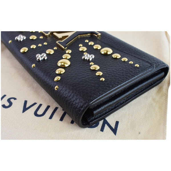 Louis Vuitton Capucines Studded Leather Pouch Black