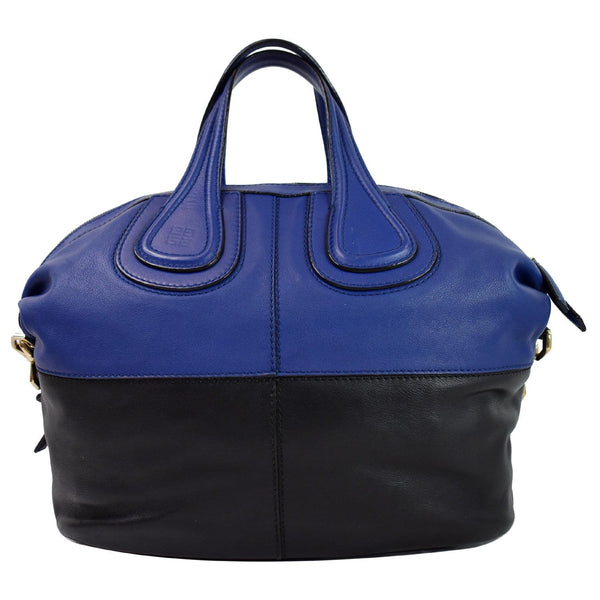 GIVENCHY Nightingale Medium Bicolor Leather Satchel Bag Blue/Black