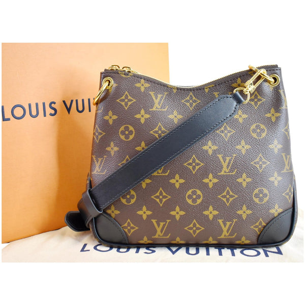 LOUIS VUITTON Odeon PM NM Monogram Canvas Shoulder Bag Black/Brown