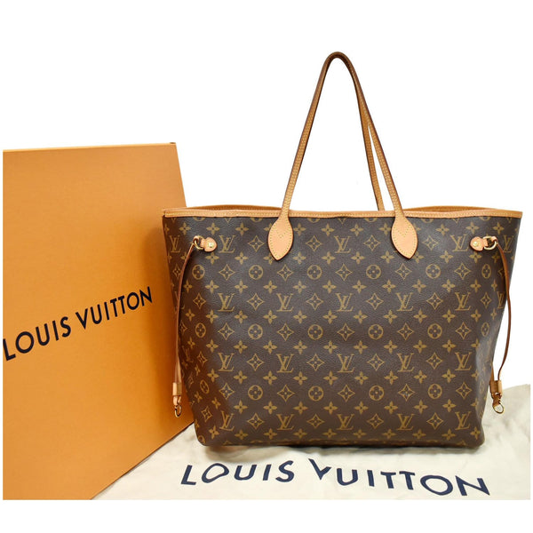 LOUIS VUITTON Neverfull GM Monogram Canvas Tote Shoulder Bag Brown