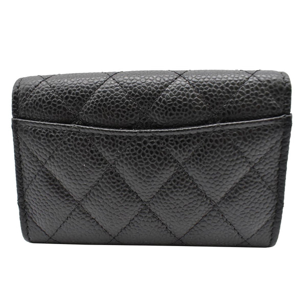 CHANEL CC Classic Small Flap Caviar Leather Card holder Black