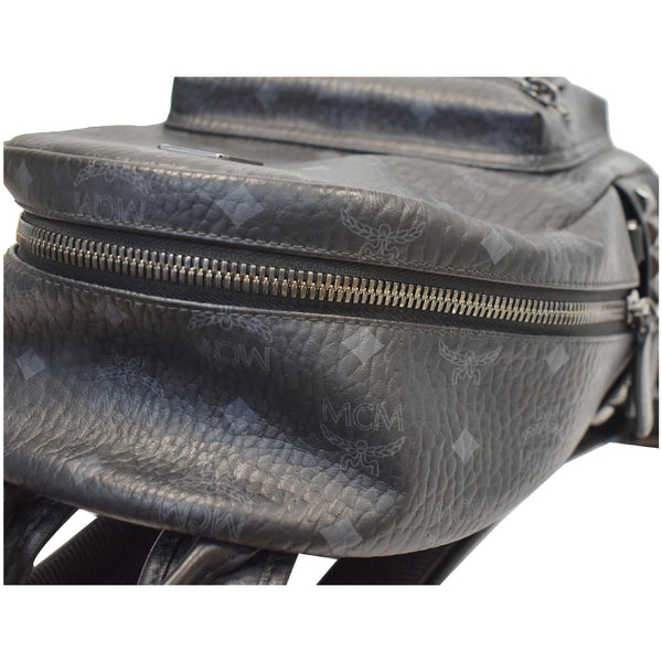 MCM Stark Classic Small Visetos Canvas Backpack Bag Black