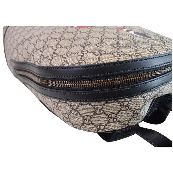 GUCCI Kingsnake Print GG Supreme Backpack Bag Beige 419584