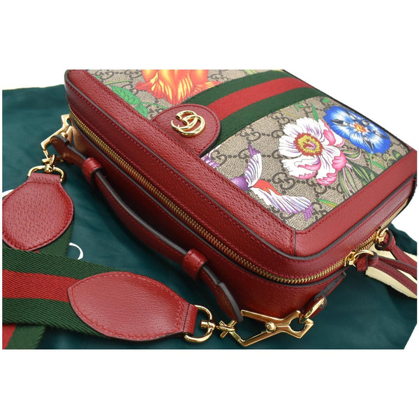 GUCCI Ophidia Flora Web Small Top Handle Shoulder Bag Red 550622