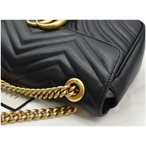 GUCCI GG Marmont Small Matelasse Leather Crossbody Bag Black 443497