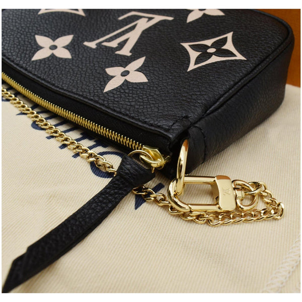 LOUIS VUITTON Mini Pochette Bicolor Monogram Empreinte Accessoires Pouch Black