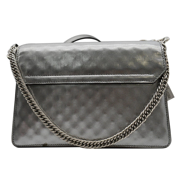 Givenchy Small Gv3 Calfskin Leather Crossbody Bag Metallic Silver