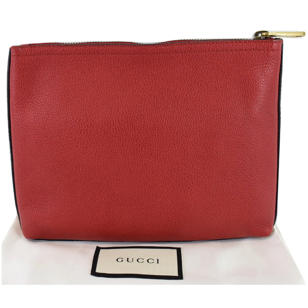 Gucci Pebbled Leather Medium Logo Clutch backside