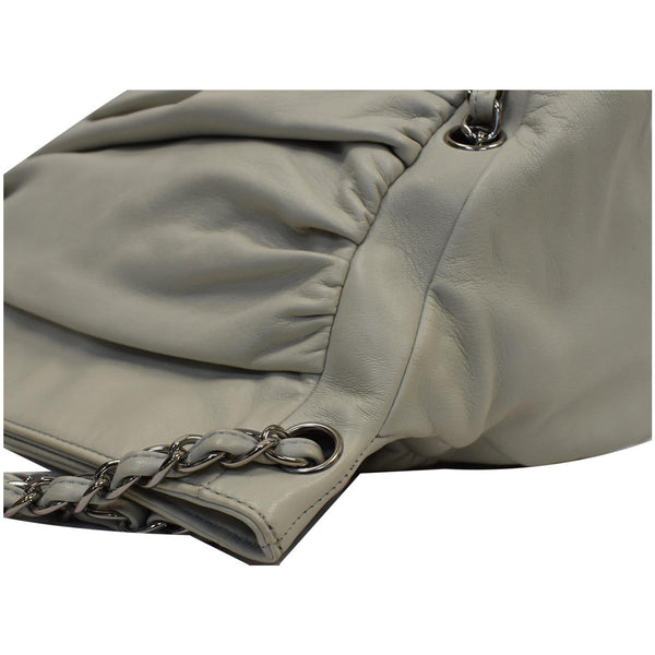 CHANEL Sharpei Large Lambskin Leather Tote Bag White