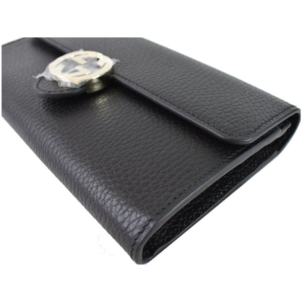 GUCCI GG Interlocking Continental Leather Wallet Black 598166