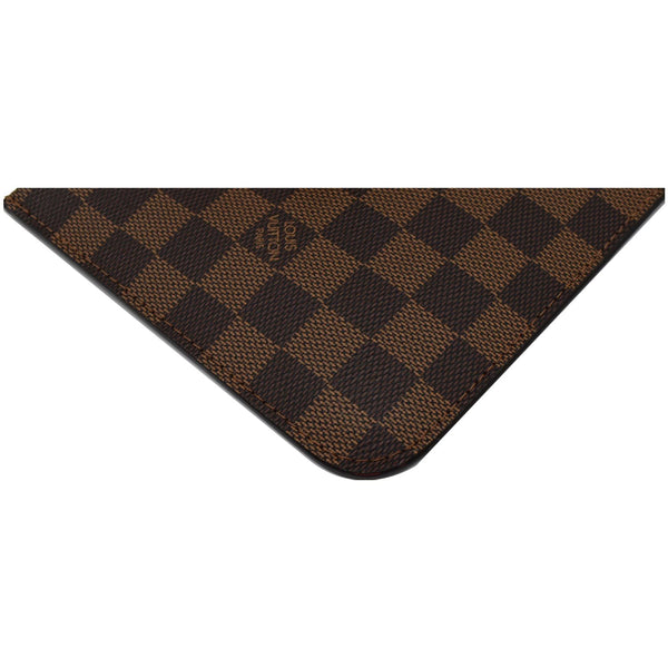 LOUIS VUITTON Neverfull MM Damier Ebene Pochette Wristlet Pouch Brown
