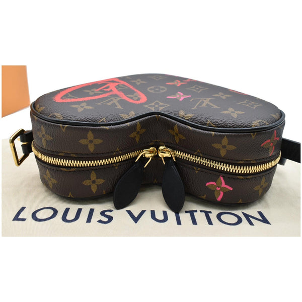 LOUIS VUITTON Sac Coeur Heart Monogram Canvas Crossbody Bag Brown