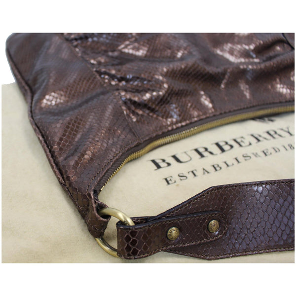 BURBERRY London Python Hobo Bag Bronze