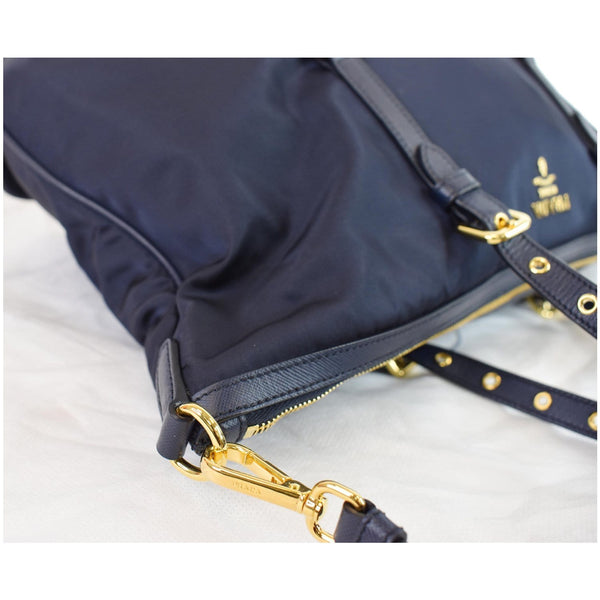 PRADA Tessuto Saffiano Nylon Tote Shoulder Bag Blue