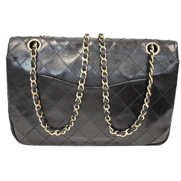 CHANEL CC Vintage Classic Medium Double Flap Calf Shoulder Bag Black