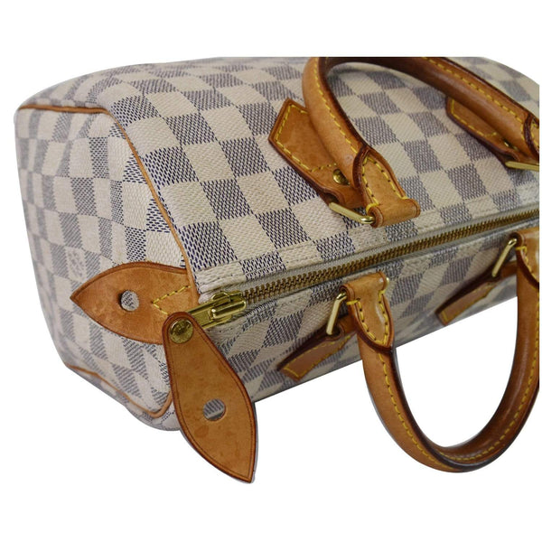 Louis Vuitton Speedy 25 Damier Azur Satchel Bag - corner side