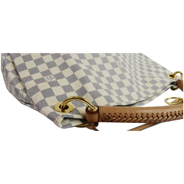 Louis Vuitton Artsy MM Damier Azur Shoulder Bag white checks