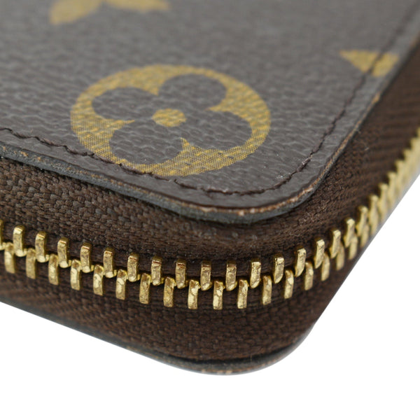 LOUIS VUITTON Clemence Monogram Canvas Zippy Wallet Brown