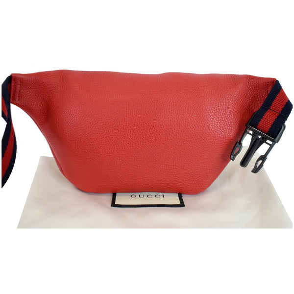 GUCCI Print Grained Calfskin Leather Belt Bag Red 527792