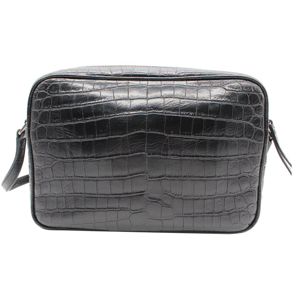 Yves Saint Laurent Lou Crocodile Leather Crossbody Bag backside