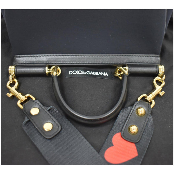 DOLCE & GABBANA Miss Sicily Small Neoprene Top Handle Bag Black