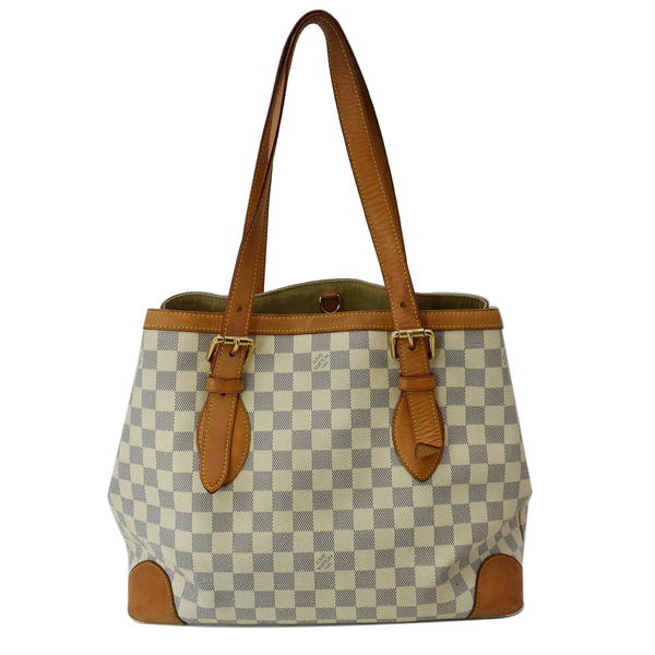 LOUIS VUITTON Hampstead MM Damier Azur Shoulder Bag White