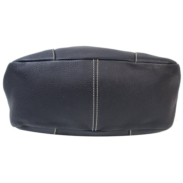 PRADA Milano Leather Shoulder Bag Navy Blue
