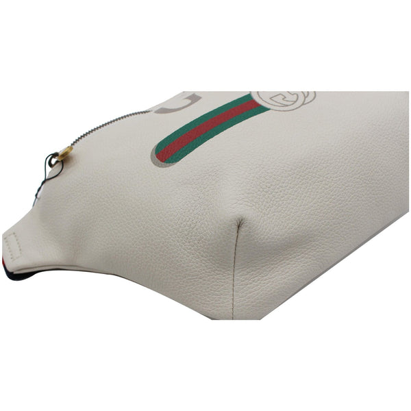 GUCCI Print Medium Leather Waist Belt Bag White 530412