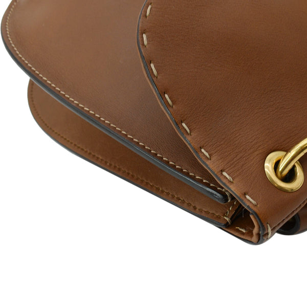 GUCCI GG Marmont Calfskin Leather Shoulder Bag Brown 409154