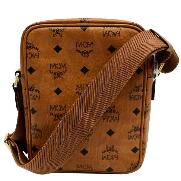 MCM KL Mini Visetos Monogram Canvas Crossbody Bag Cognac
