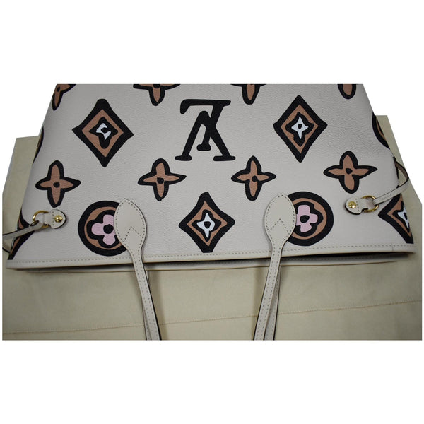 Louis Vuitton Neverfull MM Wild At Heart Monogram Canvas Tote Bag Cream