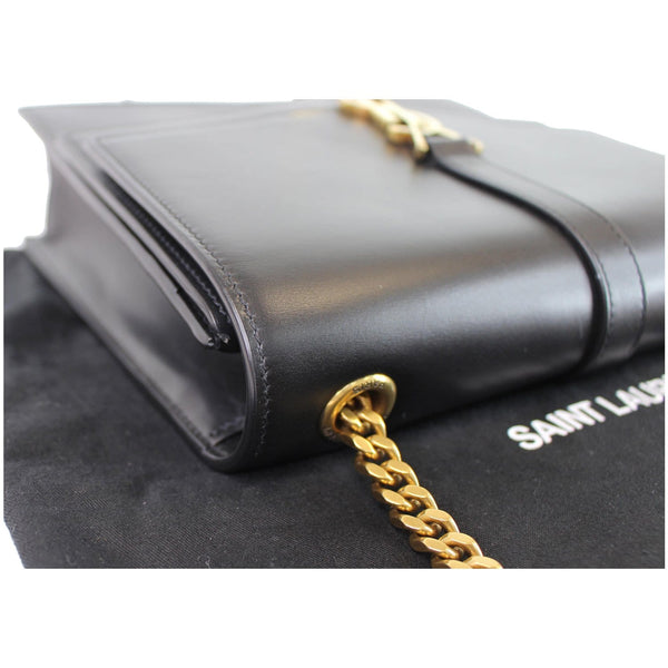 YVES SAINT LAURENT Montaigne Double Flap Leather Shoulder Bag Black