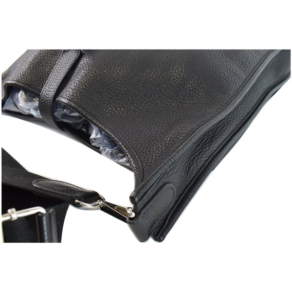 HERMES Evelyne TGM III Clemence Leather Crossbody Bag Black