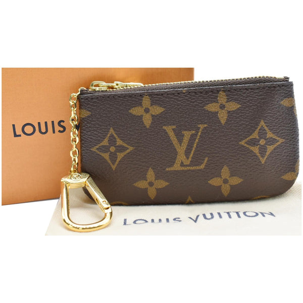 LOUIS VUITTON Pochette Key Cles Monogram Canvas Coin Case Brown