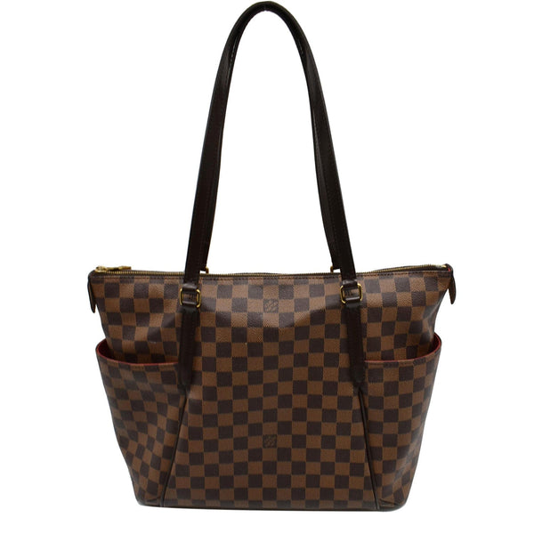 LOUIS VUITTON Totally MM Damier Ebene Shoulder Bag Brown