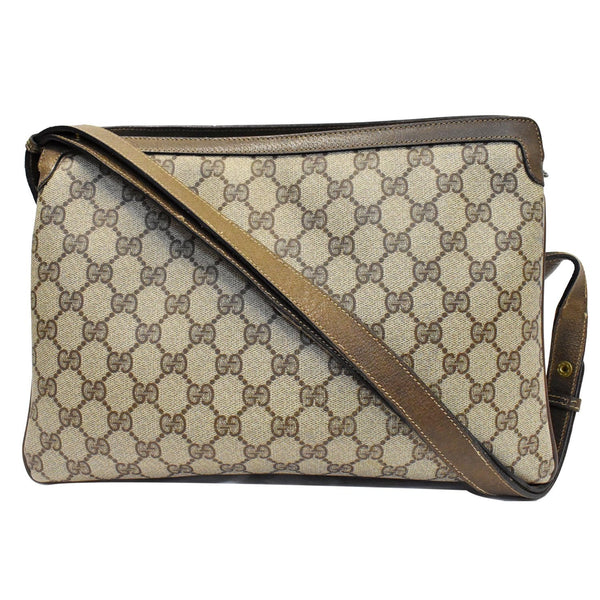 GUCCI Vintage Web Detail GG Canvas Shoulder Bag Beige 14.02.013