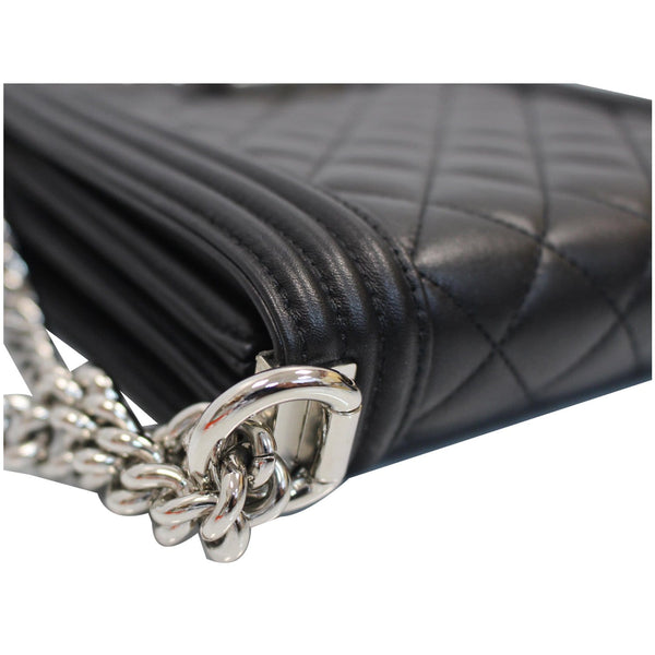 Chanel North South Boy Lambskin Leather Handbag black