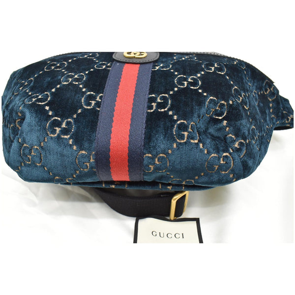 GUCCI GG Monogram Velvet Belt Bumbag Dark Blue 574968