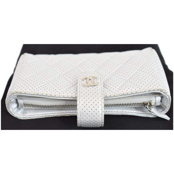 Chanel Perforated Lambskin Quilted Mini Phone Holder front closed