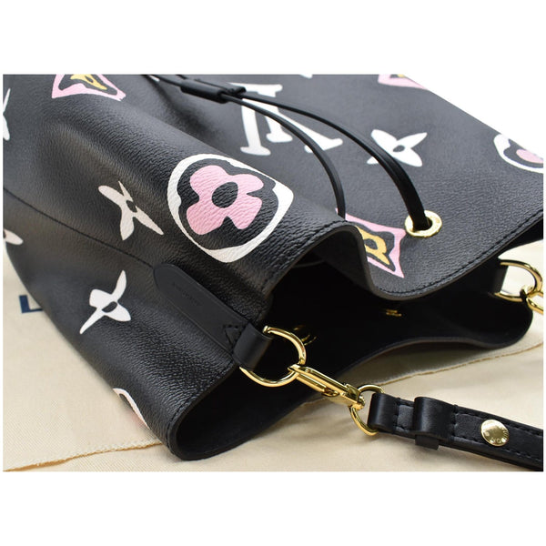 LOUIS VUITTON NeoNoe MM Wild At Heart Monogram Canvas Shoulder Bag Black