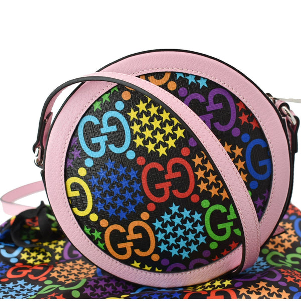GUCCI GG Psychedelic Round Leather Crossbody Bag Multicolor 603938
