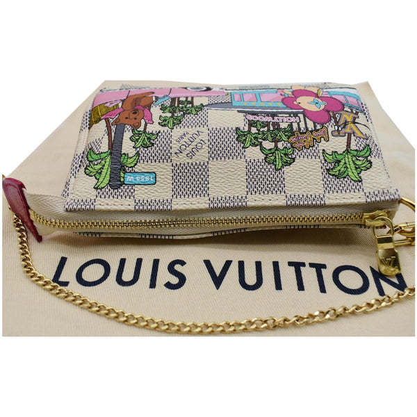 LOUIS VUITTON Christmas Animation Pochette Damier Azur Accessoires Pouch Fuchsia