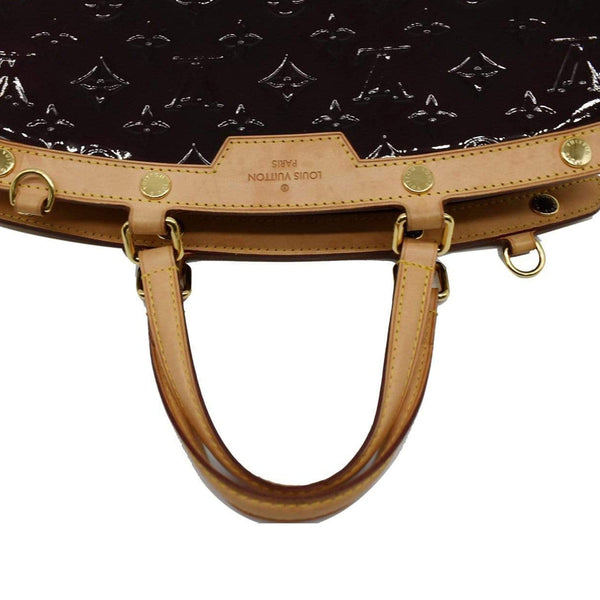 LOUIS VUITTON Brea MM Monogram Vernis Satchel Bag Amarante