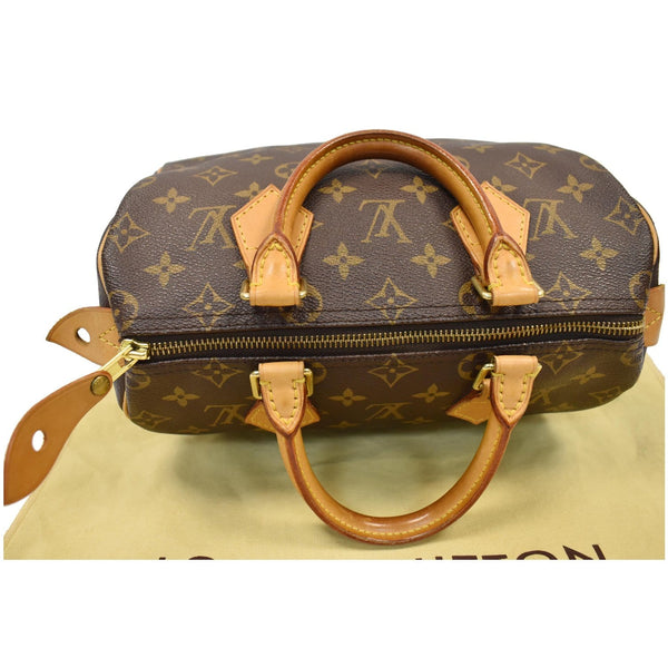 LOUIS VUITTON Speedy 25 Monogram Canvas Satchel Bag Brown