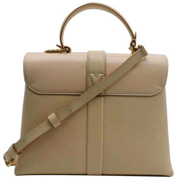 LOUIS VUITTON Rose Des Vents PM Grained Leather Top Handle Crossbody Bag Creme