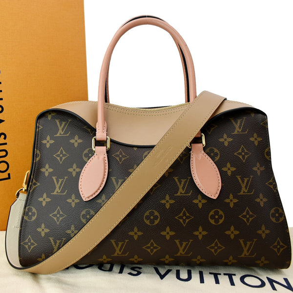 LOUIS VUITTON Tuileries Monogram Canvas Shoulder Bag Sesame Peach Creme