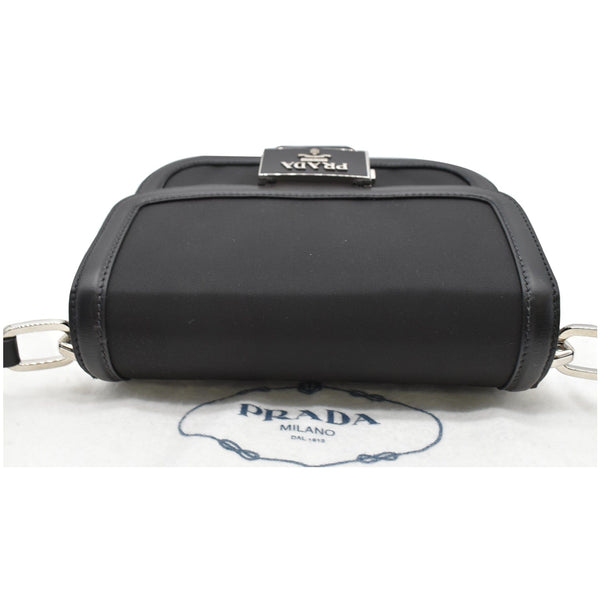 PRADA Nylon Leather Shoulder Bag Black