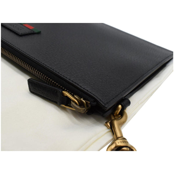 GUCCI Agora Web Leather Bag Black 428758